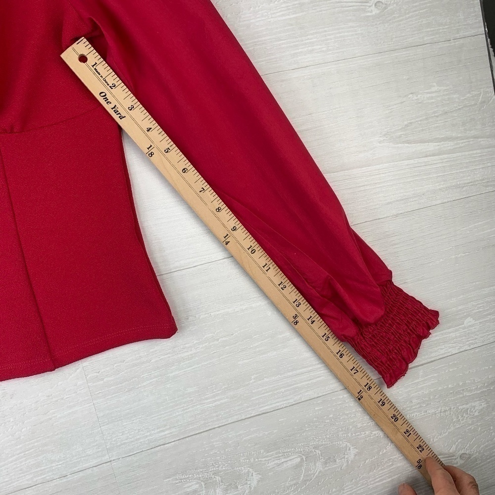 by Anthropologie Women's Long Sleeve Medium Pink Blouse with Ruffle Cuff Size M - Picture 4 of 9